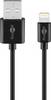 Goobay 63523 Lightning Kabel Apple Ladekabel iPhone Lightning auf USB A Kabel High Speed MFi iphoneladekabel Schwarz 1m