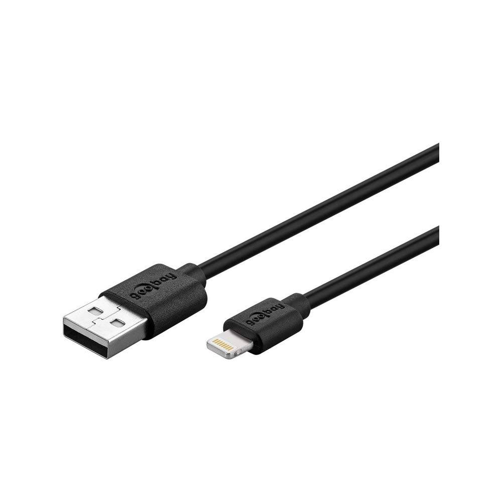 Goobay 63523 Lightning Kabel Apple Ladekabel iPhone Lightning auf USB A Kabel High Speed MFi iphoneladekabel Schwarz 1m-4