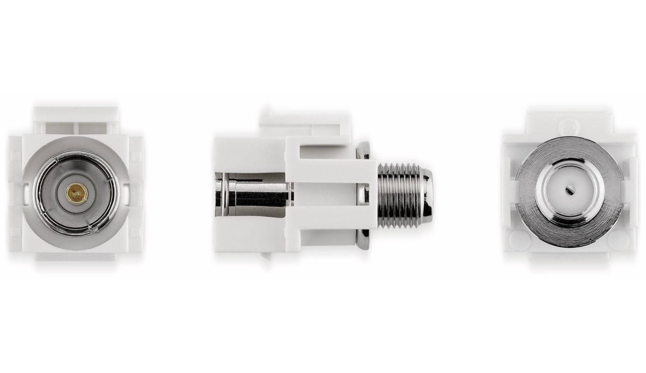 Goobay 79933 Keystone Modul SAT Antenne / Koax Buchse auf F-Buchse / SAT Antennenkabel / 75 Ohm / Snap-In / 18,9 mm-1