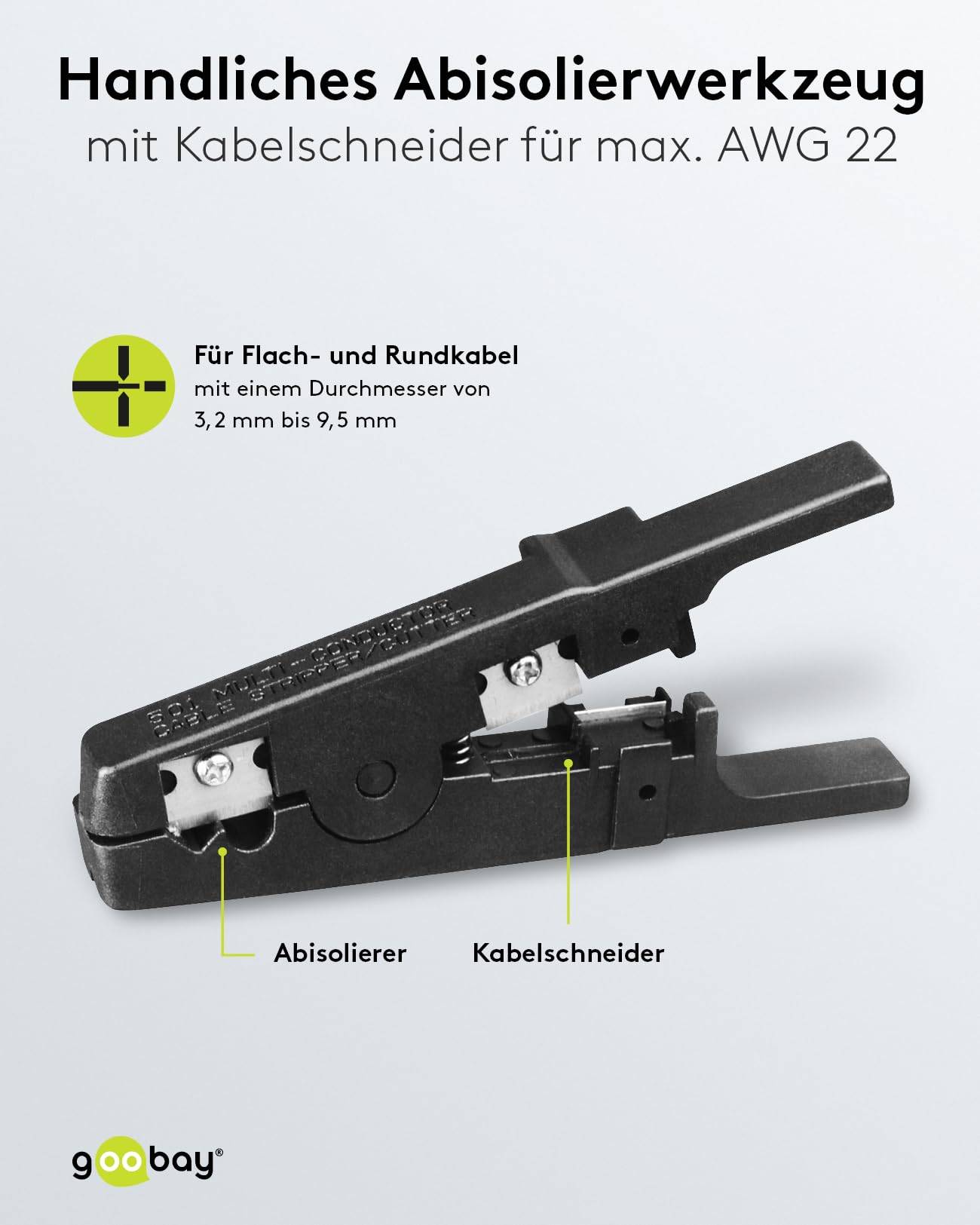 Goobay 97790 Werkzeug Set für Telefon & Netzwerk / Netzwerktester LAN Tester RJ45 - RJ11 - RJ12 - ISDN / Kabeltester LSA-5