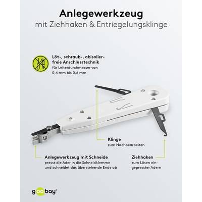 Goobay 97790 Werkzeug Set für Telefon & Netzwerk / Netzwerktester LAN Tester RJ45 - RJ11 - RJ12 - ISDN / Kabeltester LSA-6