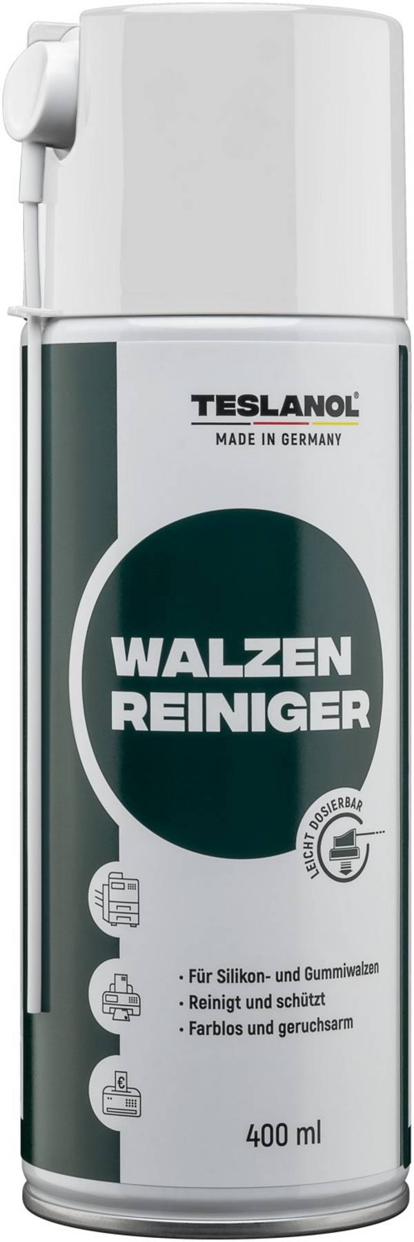 Teslanol 26043 Walzenreiniger für Drucker, Scanner & Fax Silikonreiniger Gummiwalze Reiniger Walzenreinigung 400 ml