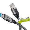 Goobay 70499 RJ45 Ethernet auf USB 3.0 Typ A Kabel / FTP Internetkabel 1 Gbits / CAT 6 Netzwerkkabel / Textil / 3m/sw