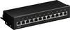 Goobay 69307 CAT6 Patch Panel 12 Port RJ45 Buchsen für Netzwerkkabel 250 MHz Patchfeld LAN Verteilerfeld Desktop Schwarz