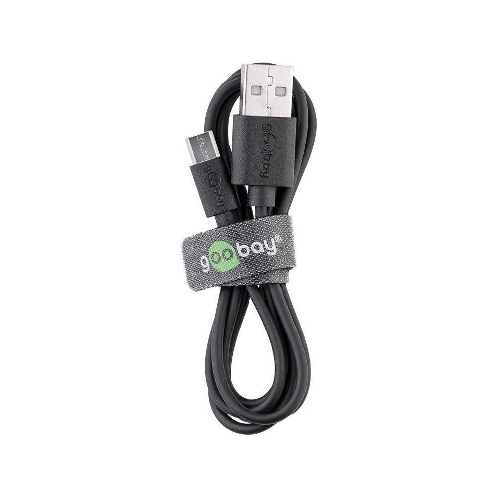 Goobay 72227 USB A auf Micro USB Kabel / 2,5 A Schnellladekabel 480 Mbits / USB 2.0 Typ B Adapterkabel / Schwarz / 1m-3