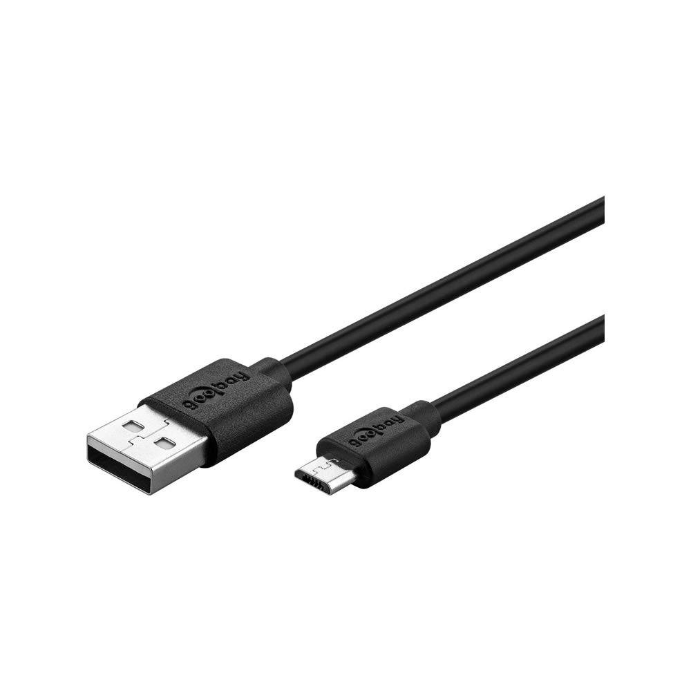 Goobay 72227 USB A auf Micro USB Kabel / 2,5 A Schnellladekabel 480 Mbits / USB 2.0 Typ B Adapterkabel / Schwarz / 1m-4