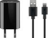 Goobay 45293 USB-A Netzteil 5W / USB-C Ladekabel / Universal Ladegerät 1 Port / USB Adapter 5V 1A / Schwarz / Kabel 1m
