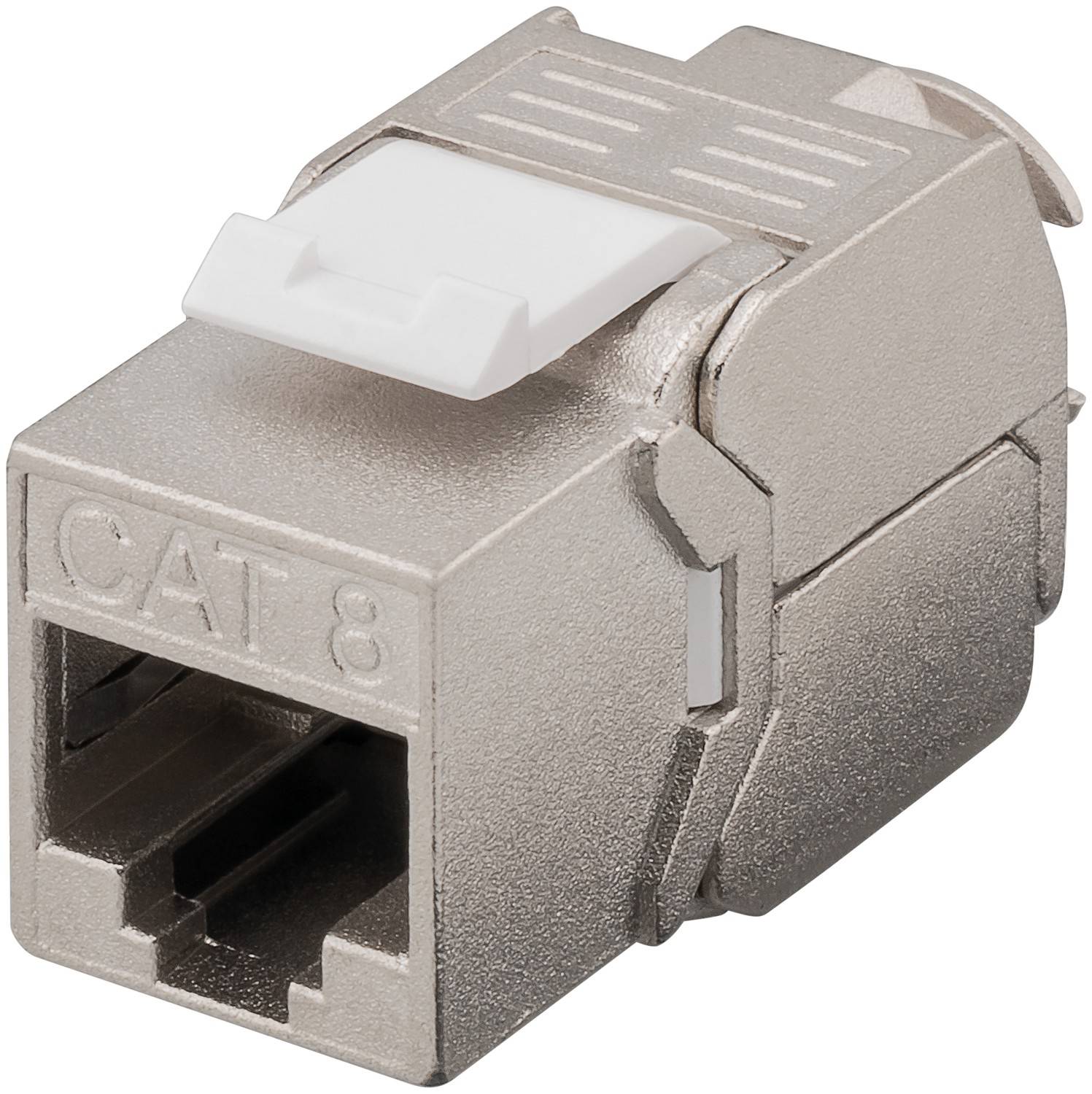 Goobay 61129 Keystone Modul RJ45 Buchse / CAT 8.1 Netzwerkstecker 2000 MHz / STP Ethernet LAN Buchse 8P8C / LSA / Metall-0