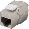 Goobay 61129 Keystone Modul RJ45 Buchse / CAT 8.1 Netzwerkstecker 2000 MHz / STP Ethernet LAN Buchse 8P8C / LSA / Metall