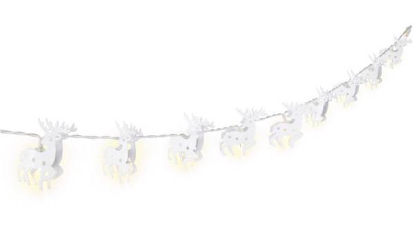 Goobay 57945 LED-Lichterkette 10 warmweiße LED mit Timer, Weihnachtsbeleuchtung Rentier Lichterkette mit Batterie