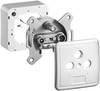 Goobay 68852 SAT Antennensteckdose 3 Loch Antennenkabel / Stich End Aufputzsteckdose / Multimediadose mit DC Durchgang