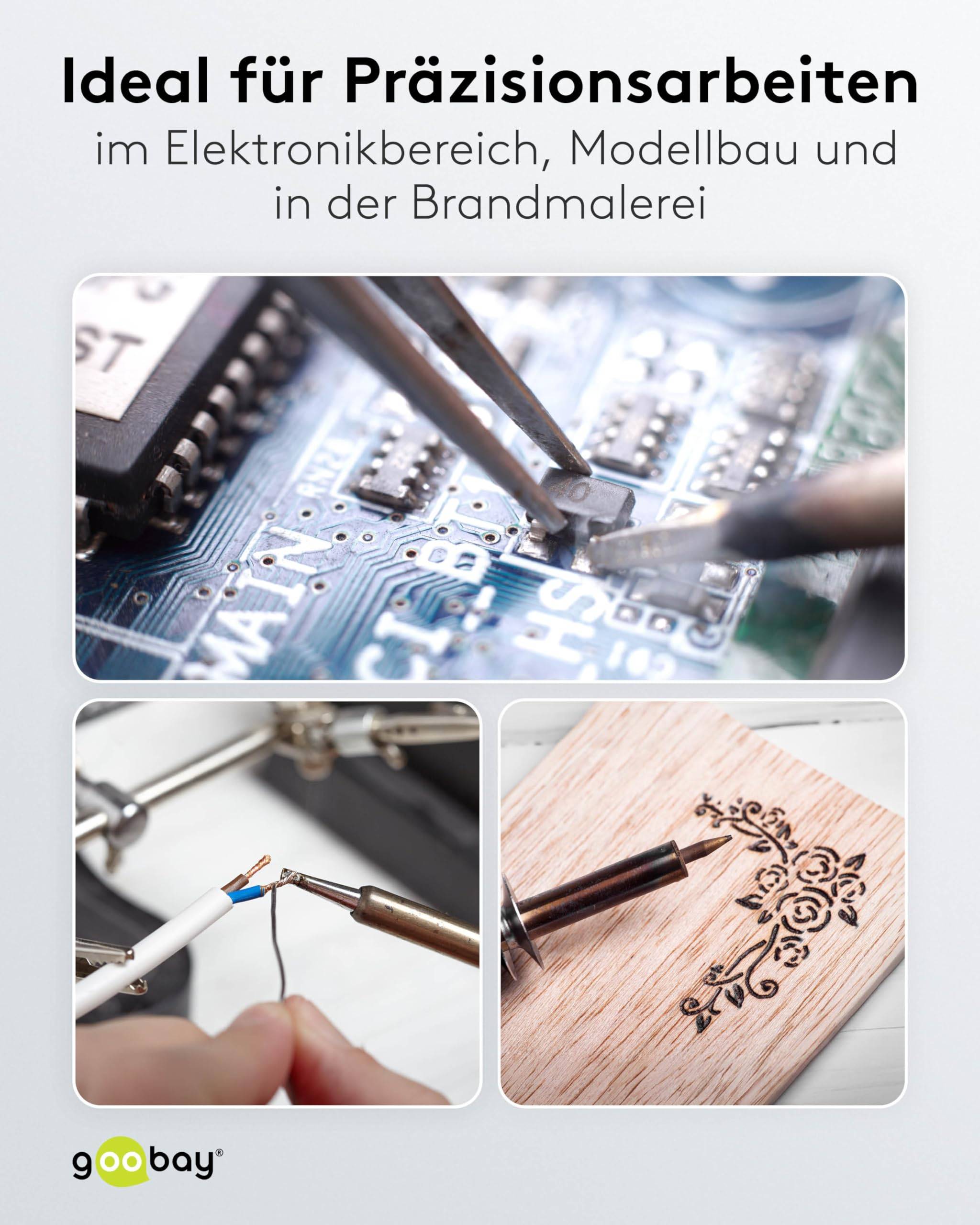 Goobay 51098 Digitale Lötstation 48 W, Lötstation Set mit LCD-Display und Kolben, 150–450 °C, schneller Spitzenwechsel-6
