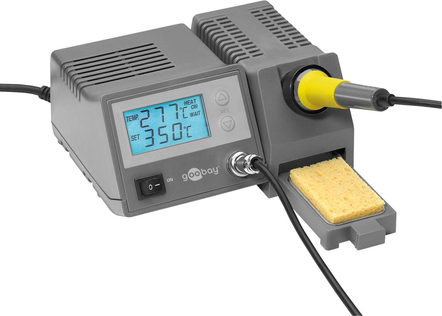 Goobay 51098 Digitale Lötstation 48 W, Lötstation Set mit LCD-Display und Kolben, 150–450 °C, schneller Spitzenwechsel-0