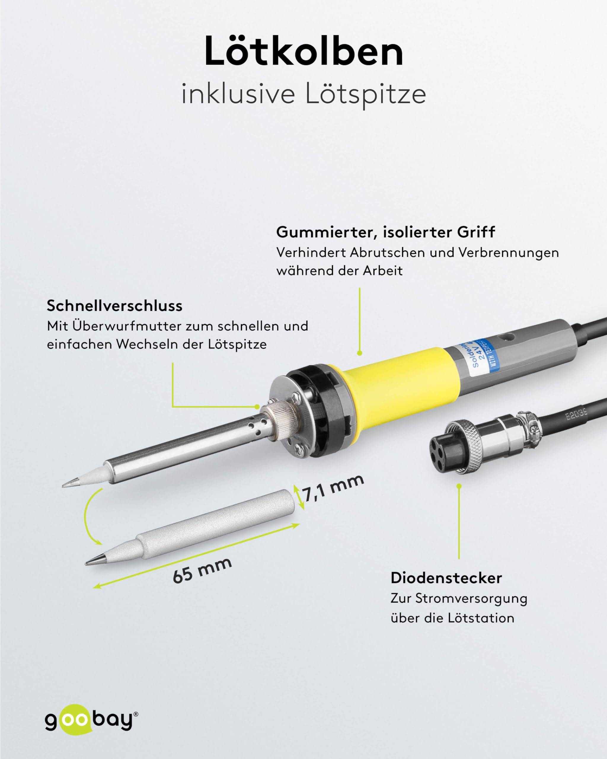 Goobay 51098 Digitale Lötstation 48 W, Lötstation Set mit LCD-Display und Kolben, 150–450 °C, schneller Spitzenwechsel-4