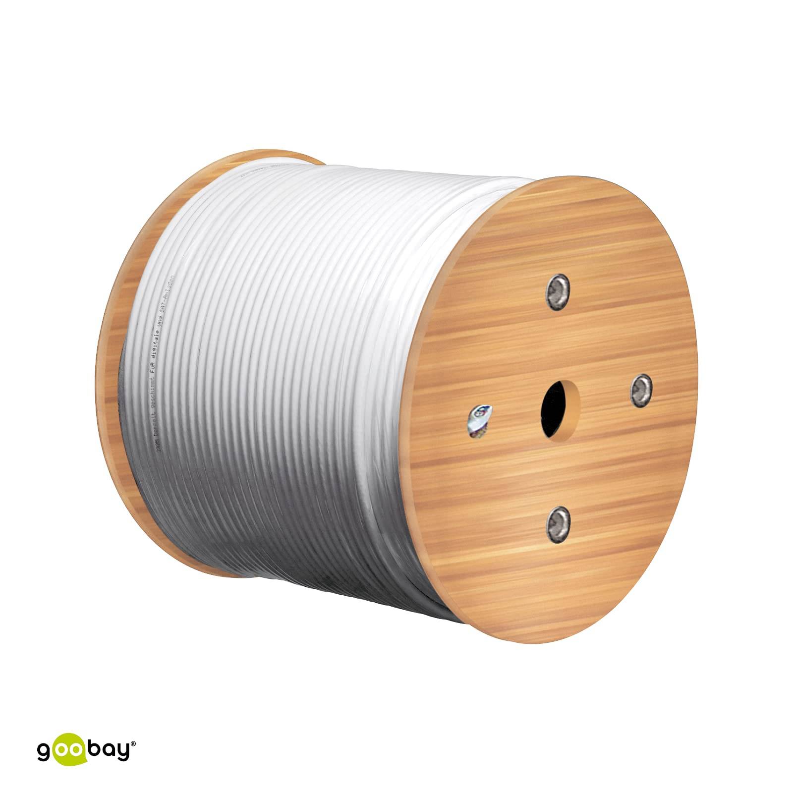 Goobay 52769 CAT 7 Netzwerkkabel SFTP / Außenbereich / Ethernet 600 MHz / OFC Twisted Pair Verlegekabel / Schwarz / 305m-5