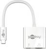 Goobay 62110 USB-C Adapter Multiport Hub 2 Ports HDMI & USB-C Buchse mit 60 W Power Delivery, 4K @ 60 Hz Verteiler, Weiß