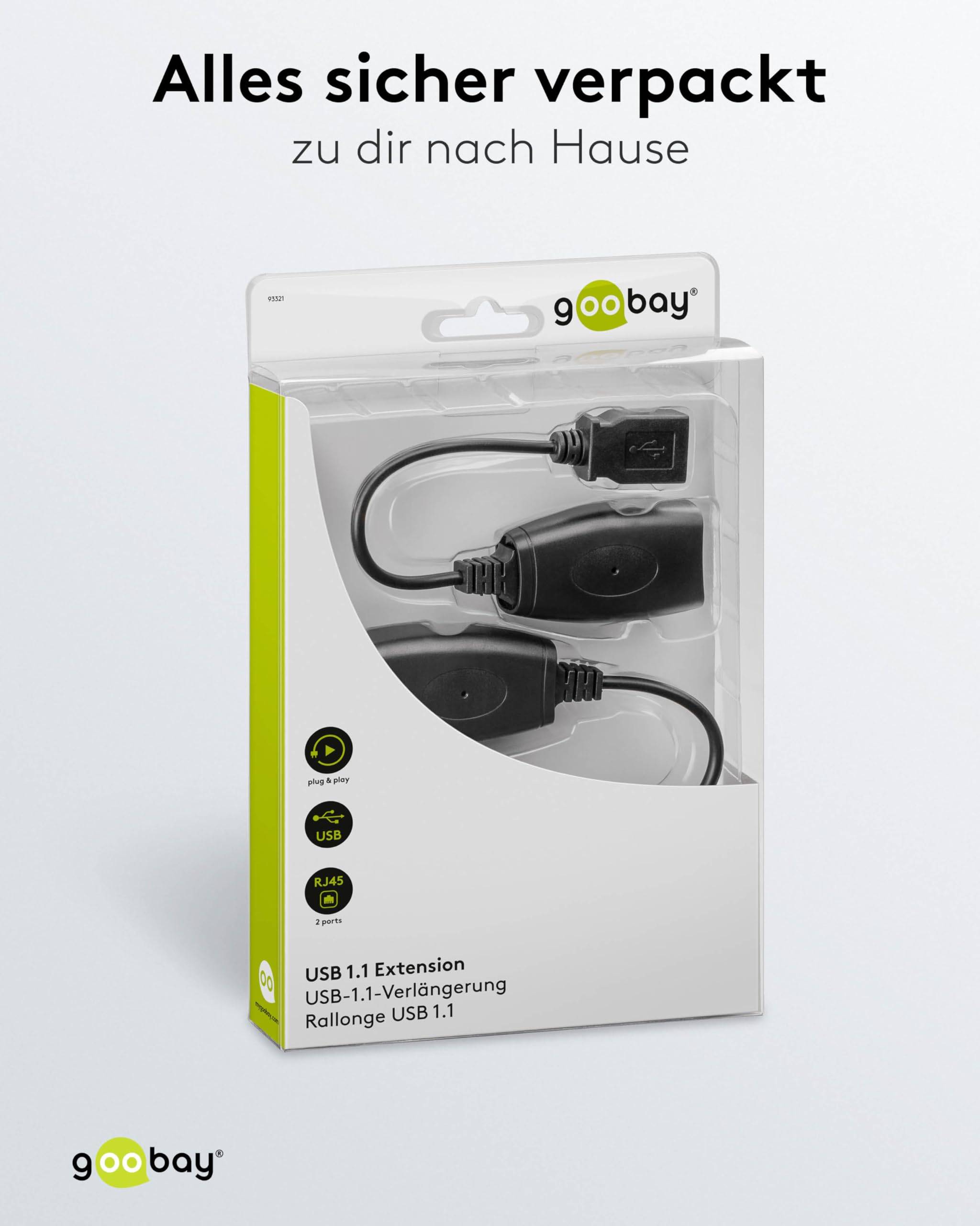 Goobay 93321 USB Verlängerung / USB auf CAT Adapter überbrückt bis 40m / Max. 12 Mbits Ethernet Adapterkabel / Schwarz-5