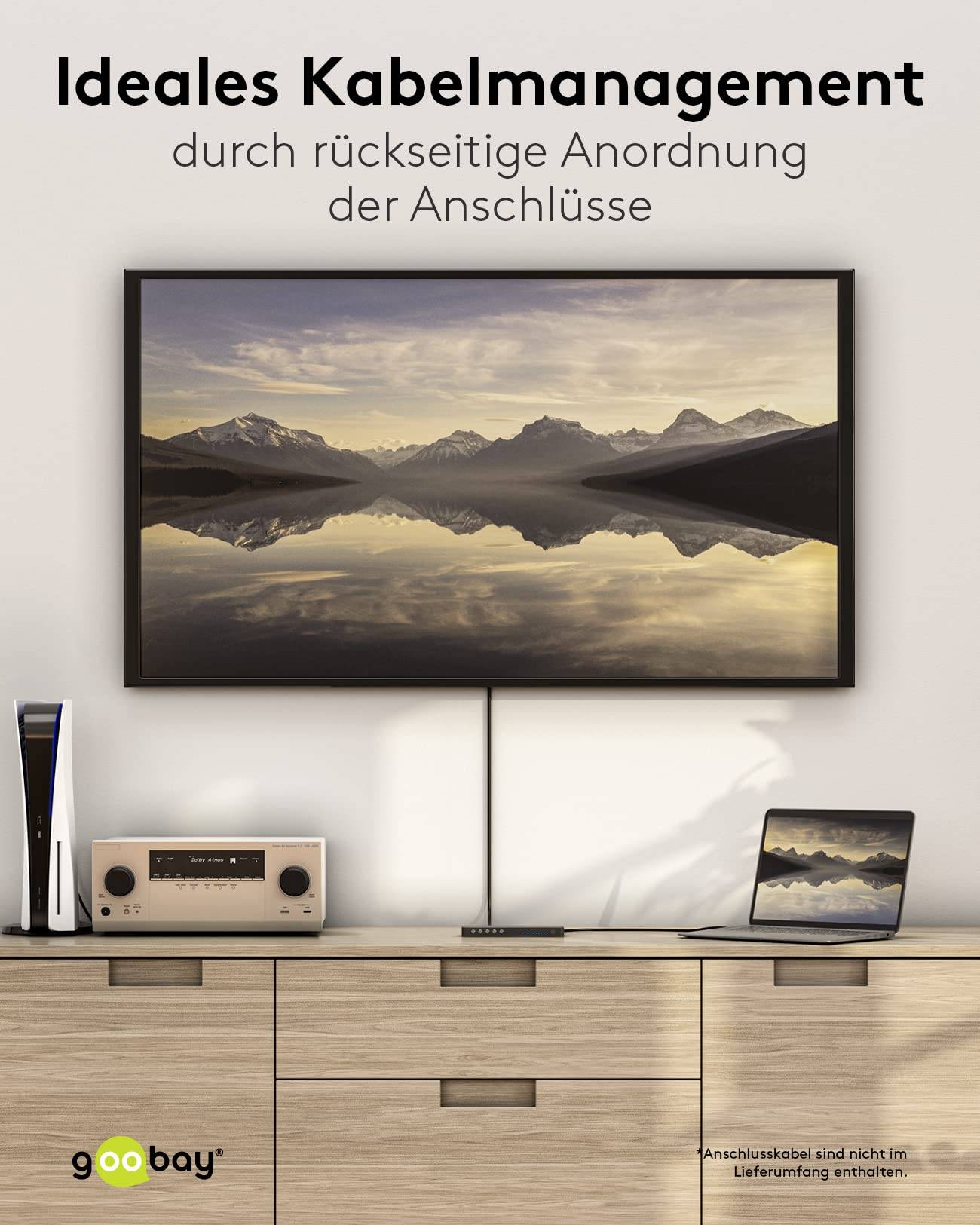 Goobay 58479 Matrix HDMI Umschalter 4 in 2 out Fernbedienung Switch 4K @ 60Hz 18 Gbit/s Toslink & 3,5 Klinke Umschaltbox-4