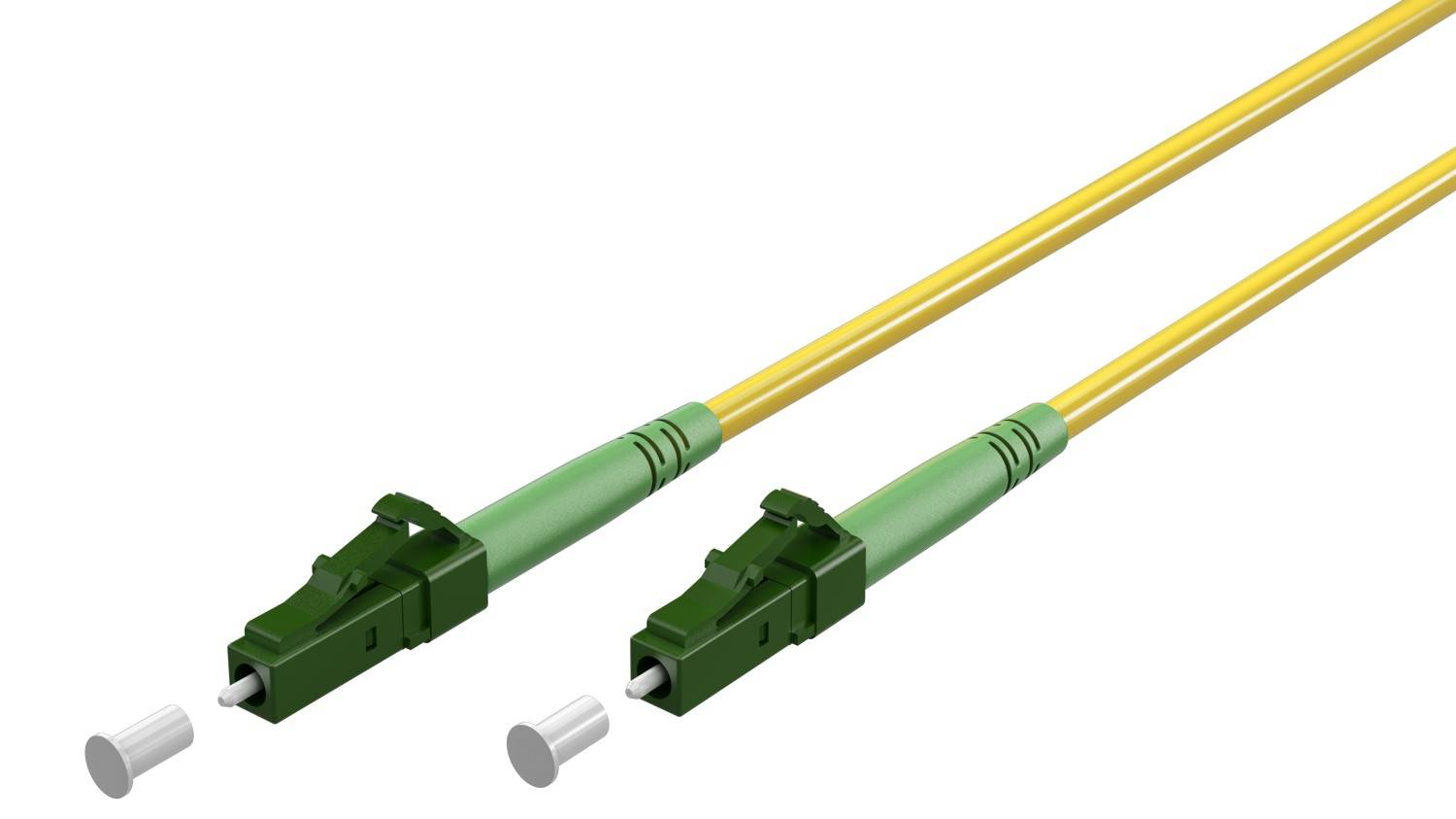 Goobay 59635 Glasfaserkabel FTTH Singlemode OS2 Simplex 100 Gbit/s LC-APC Patchkabel LWL Kabel halogenfrei Gelb, 25.00 m-0