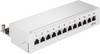Goobay 69306 CAT 6 Patch Panel 12 Port RJ45 Buchsen für Netzwerkkabel 250 MHz Patchfeld LAN Verteilerfeld Desktop Grau