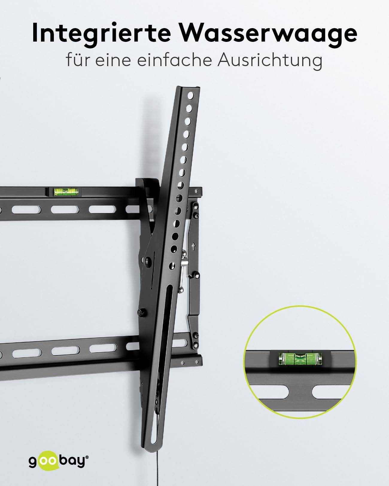 Goobay 49909 TV-Wandhalterung Pro TILT 81 cm (32") - 140 cm (55") neigbar, flache Fernsehhalterung, VESA 400x400, 70 kg-5