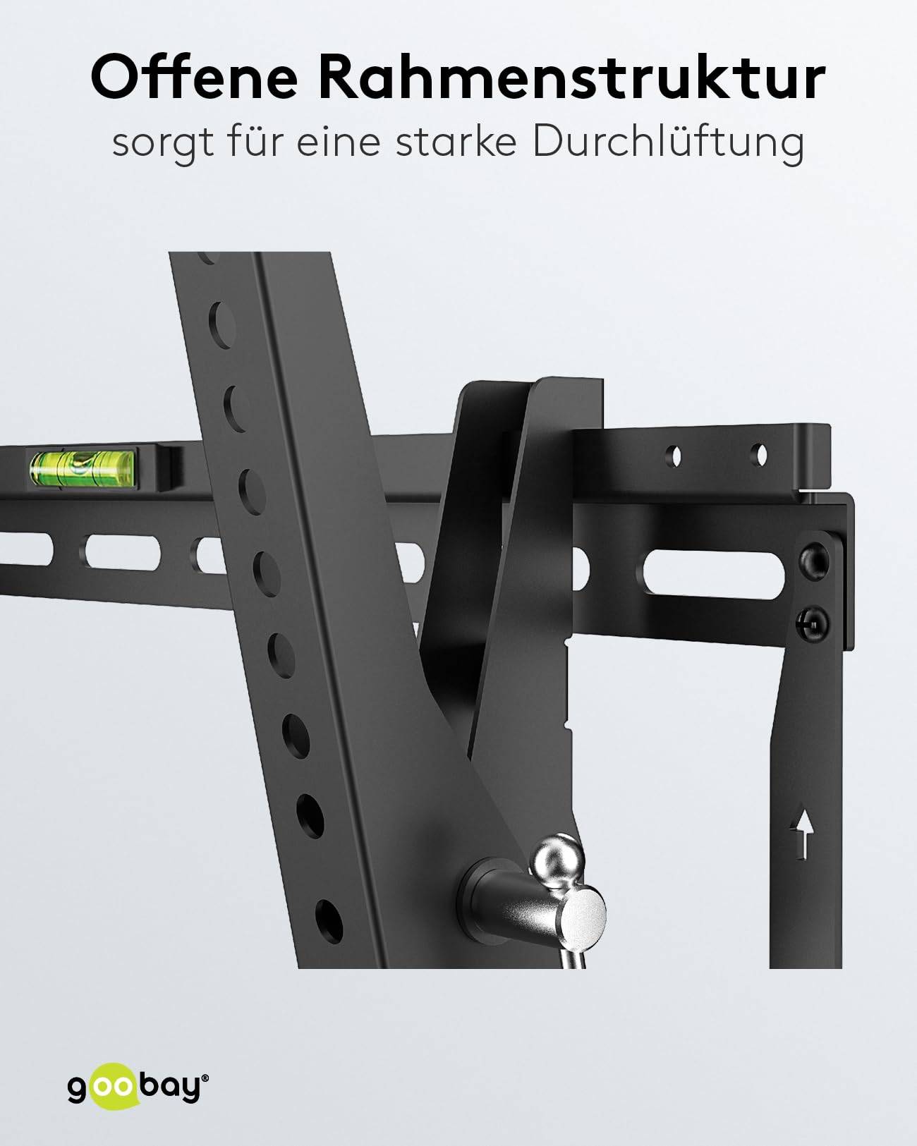 Goobay 49909 TV-Wandhalterung Pro TILT 81 cm (32") - 140 cm (55") neigbar, flache Fernsehhalterung, VESA 400x400, 70 kg-4