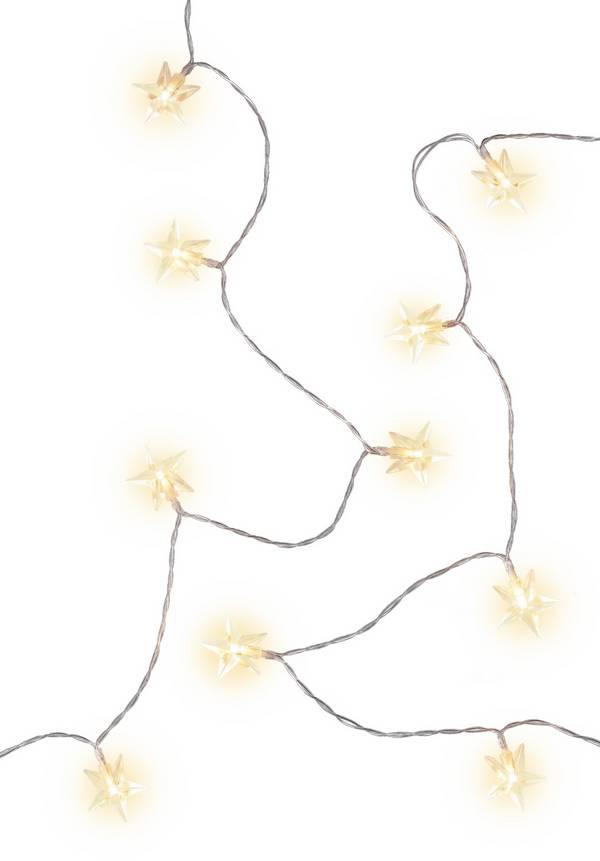Goobay 60334 LED-Lichterkette 80 warmweiße LED mit Timer, Weihnachtsbeleuchtung Sternenlichterkette mit Batterie