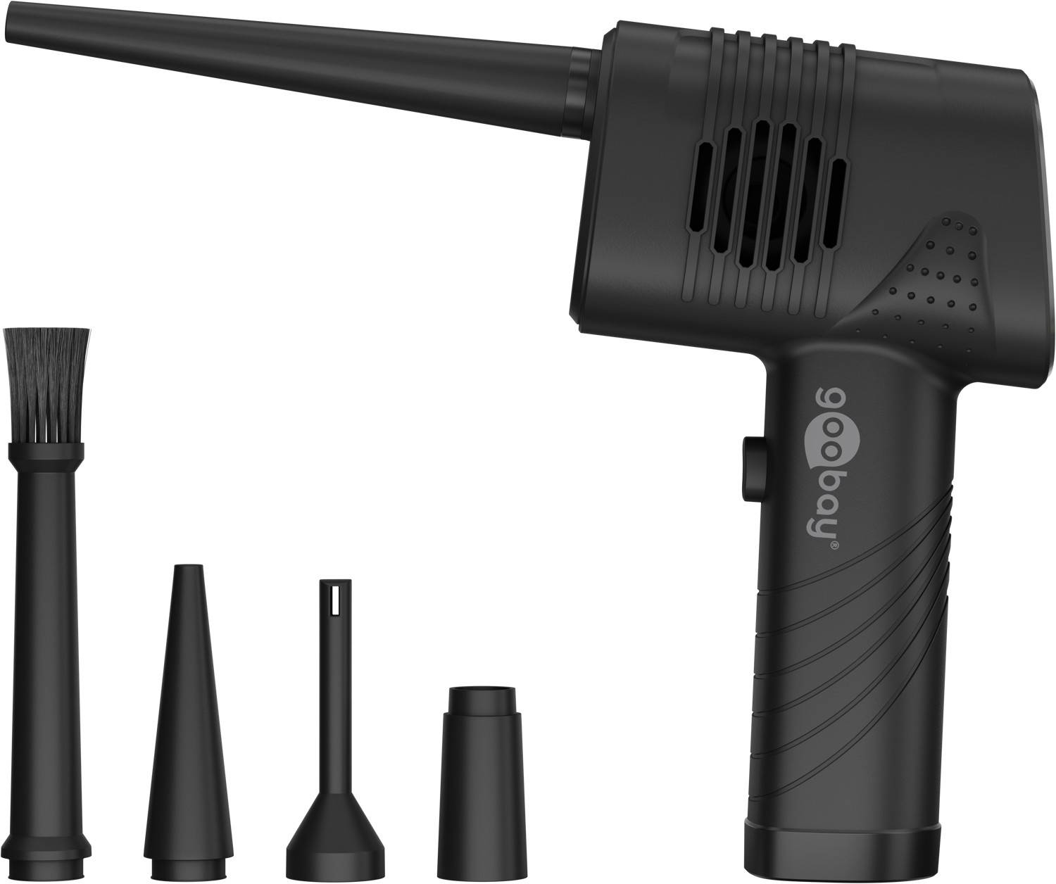 Goobay 61667 Elektrisches Staubgebläse zur PC & Tastatur Reinigung / 2.000 mAh Akku / 90 Min. Betriebsdauer / LED Licht-0