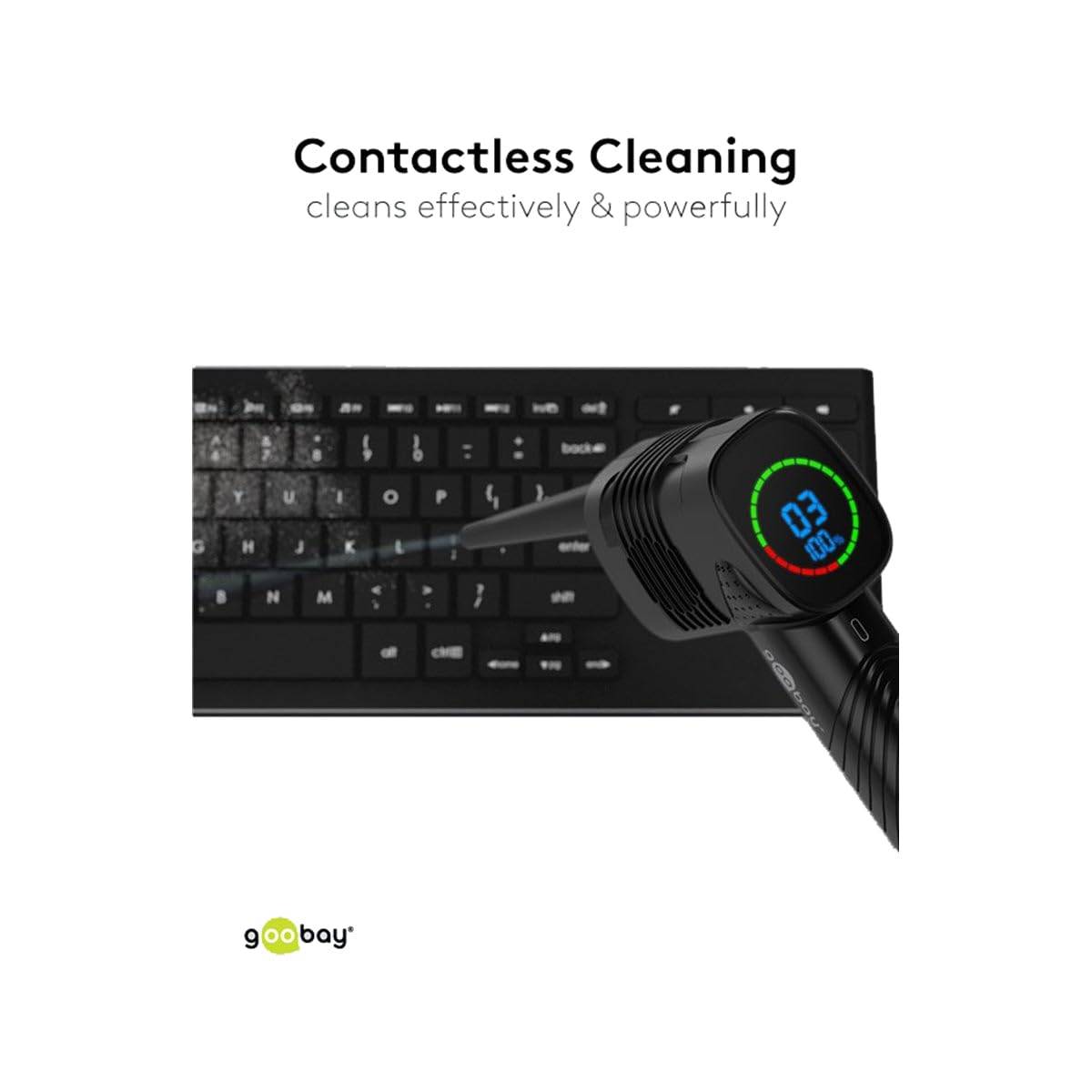 Goobay 61667 Elektrisches Staubgebläse zur PC & Tastatur Reinigung / 2.000 mAh Akku / 90 Min. Betriebsdauer / LED Licht-4