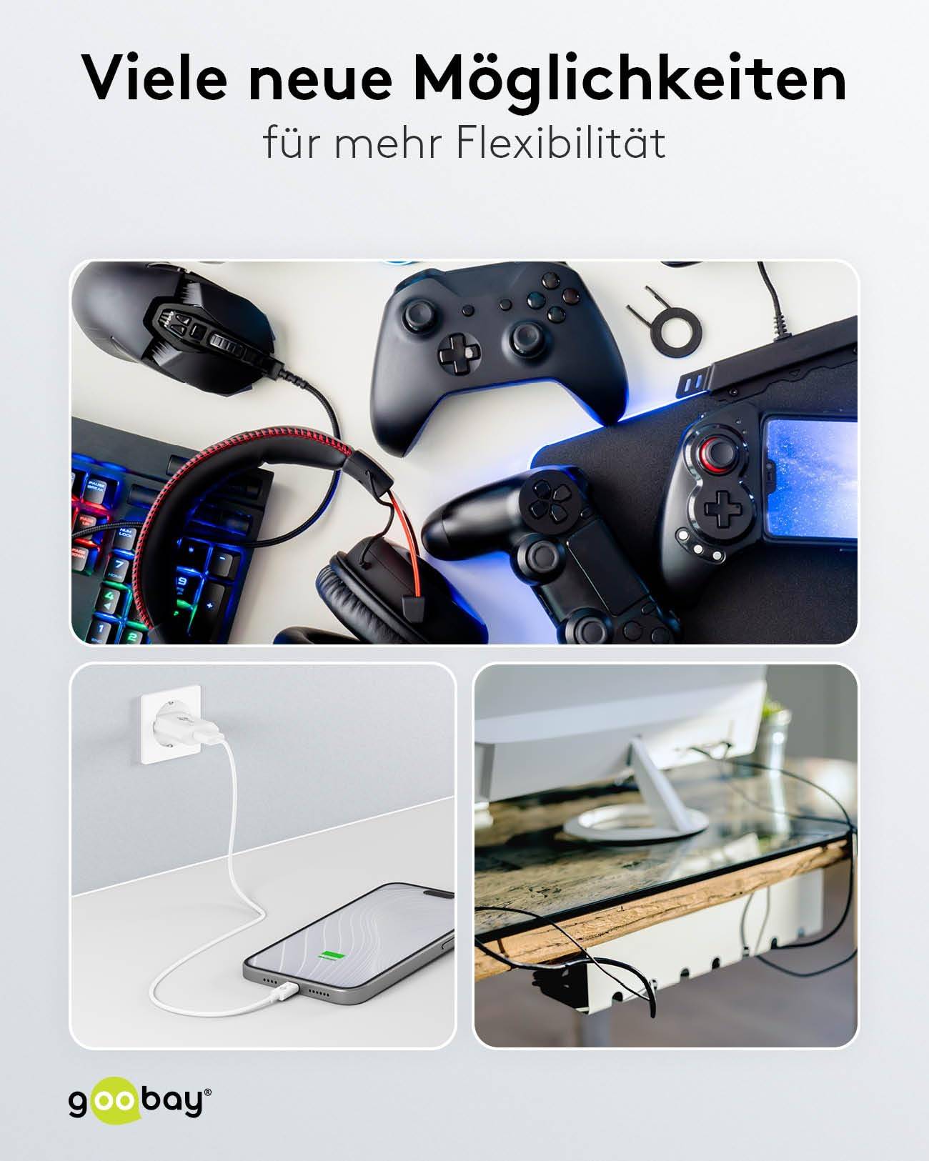 Goobay 68905 USB Verlängerung / USB 2.0 Typ A Anschlüsse Verlängerungskabel / 480 Mbits USB Kabel / Schwarz / 5m-4