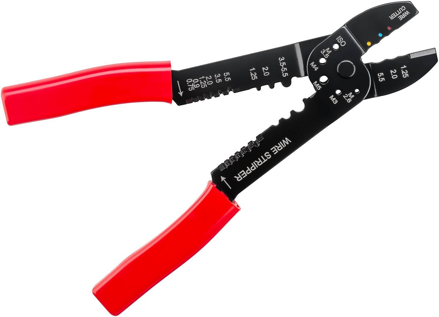 Goobay 77289 Crimpzange für isolierte Kabelschuhe 0,75-5,5 mm² Kombizange Crimpen & Abisolieren, Kabelschneider, Rot-0