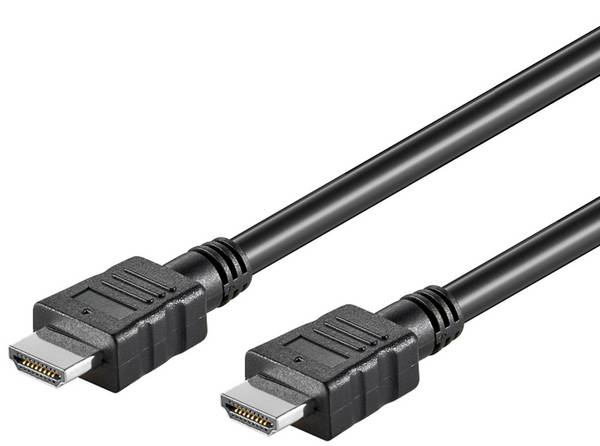 Goobay 58443 HDMI High Speed Kabel Ethernet / UHD 4K @ 30Hz Monitorkabel / 10,2 Gbits Anschlusskabel / Schwarz / 5m