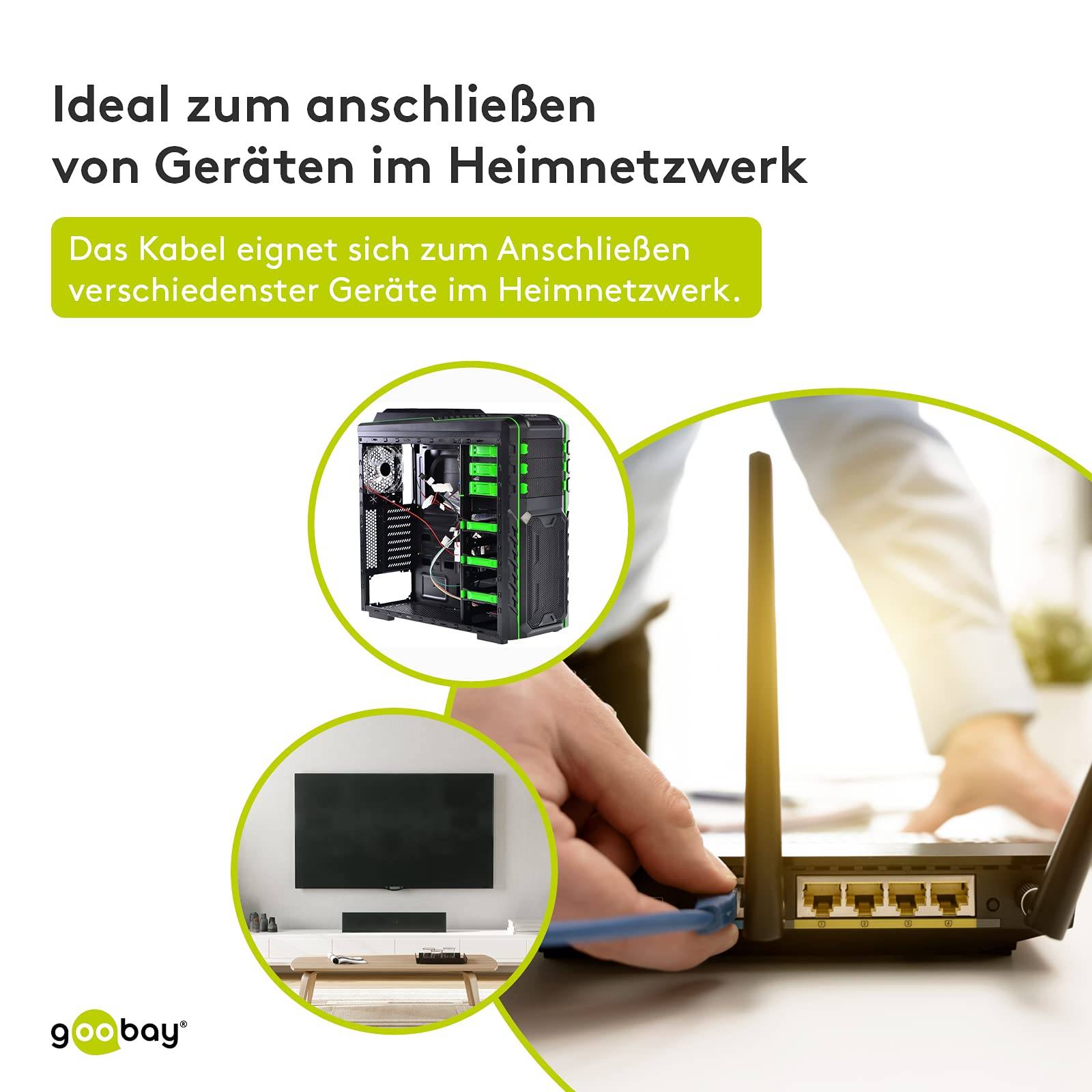Goobay 50147 CAT 5e Netzwerkkabel RJ45 Stecker 100 MHz CCA Leiter Ethernet LAN Kabel SF/UTP 2x Schirmung Grau, 5.00 m-3