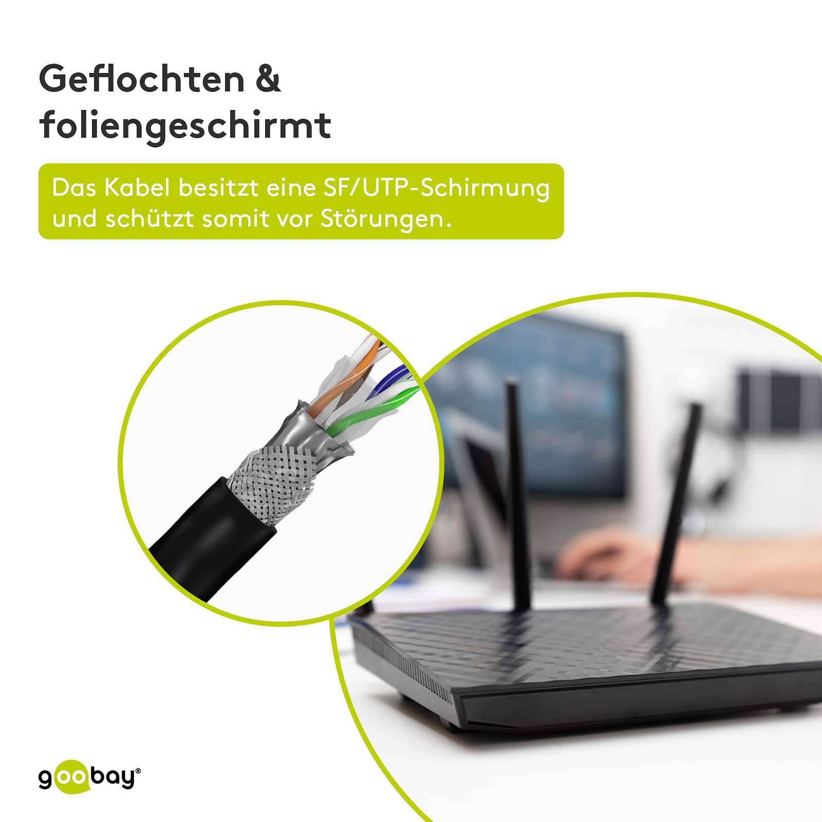 Goobay 50147 CAT 5e Netzwerkkabel RJ45 Stecker 100 MHz CCA Leiter Ethernet LAN Kabel SF/UTP 2x Schirmung Grau, 5.00 m-4