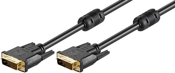 Goobay 93574 DVI auf DVI Kabel Bildschirmkabel / Full HD Monitorkabel / DVI D Dual Link 24+1 Pin Stecker Schwarz / 1,8m