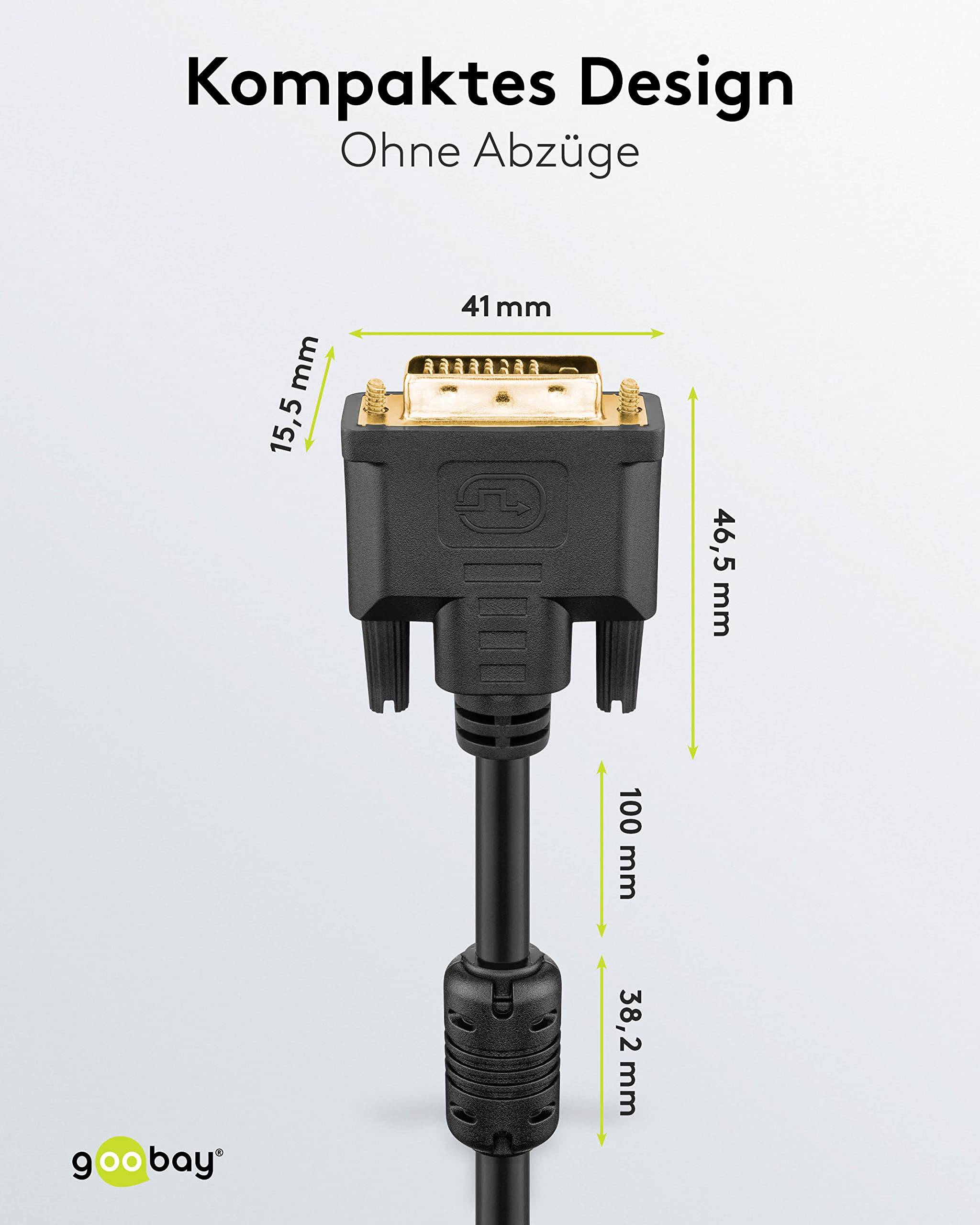Goobay 93109 DVI auf DVI Kabel Bildschirmkabel / Full HD Monitorkabel / DVI D Dual Link 24+1 Pin Stecker / Schwarz / 10m-3