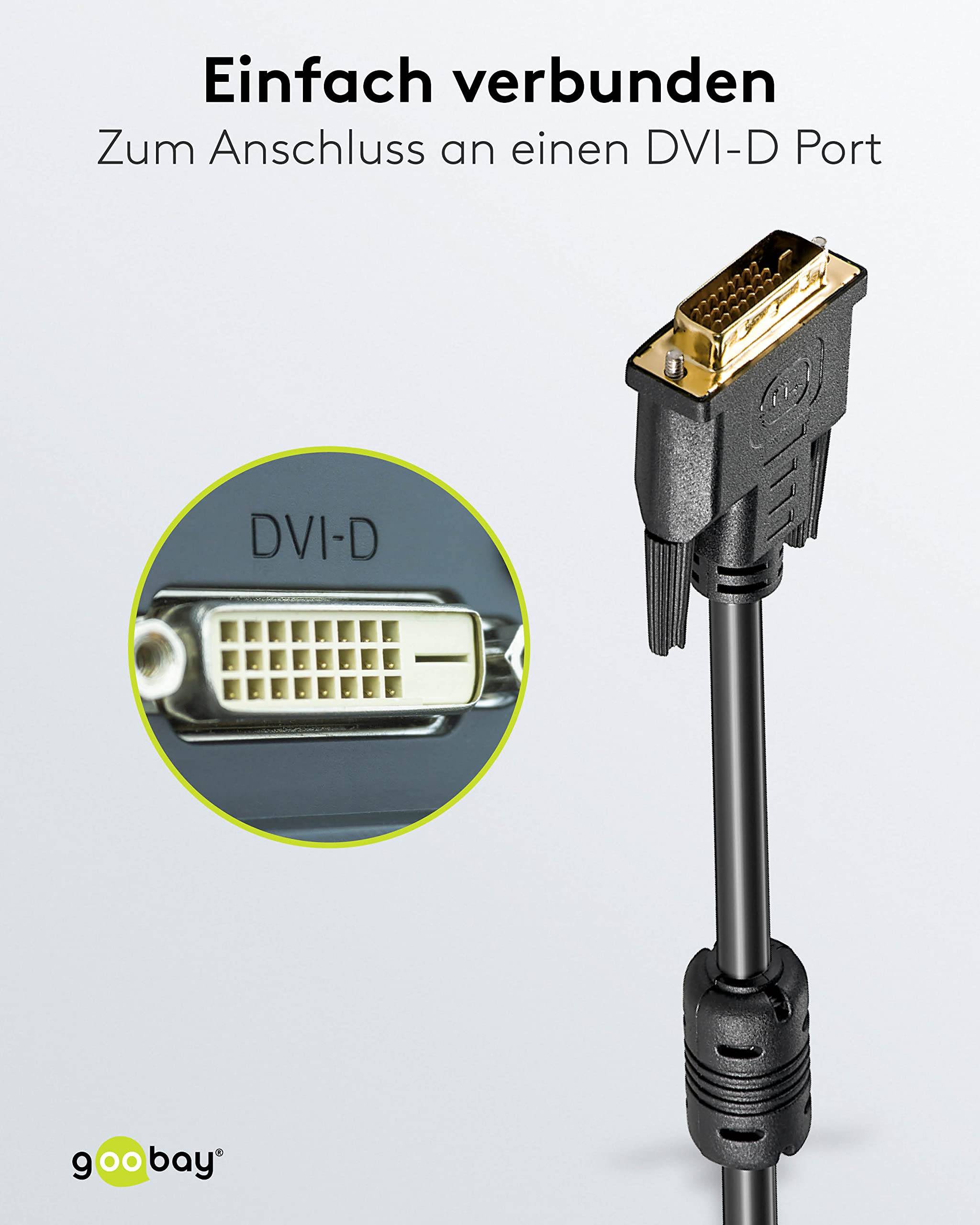 Goobay 93109 DVI auf DVI Kabel Bildschirmkabel / Full HD Monitorkabel / DVI D Dual Link 24+1 Pin Stecker / Schwarz / 10m-4