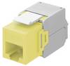 Goobay 90691 Keystone Modul RJ45 Buchse / CAT 6A Netzwerkstecker 500 MHz / UTP Ethernet Buchse 8P8C / LSA Montage / Gelb