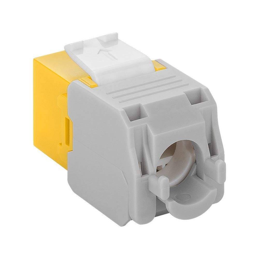 Goobay 90691 Keystone Modul RJ45 Buchse / CAT 6A Netzwerkstecker 500 MHz / UTP Ethernet Buchse 8P8C / LSA Montage / Gelb-2