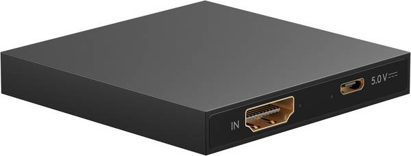 Goobay 58480 HDMI Splitter 1 in 2 out für HDMI Kabel 4K @ 30Hz Hub HDMI Weiche Verteiler für 2 Monitore gleichzeitig