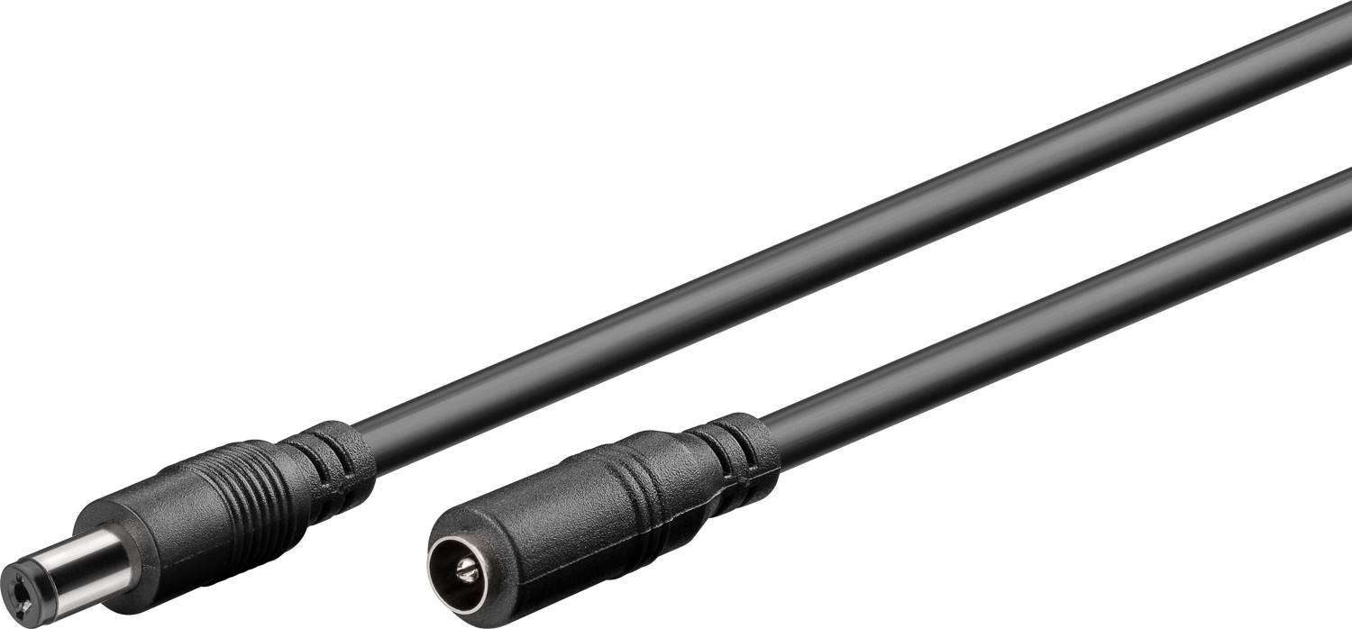 Goobay 71399 DC Netzkabel Verlängerungskabel 12V Netzteil DC-Stecker auf DC-Buchse 5,50 x 2,10 mm Stromkabel Schwarz 3m-0