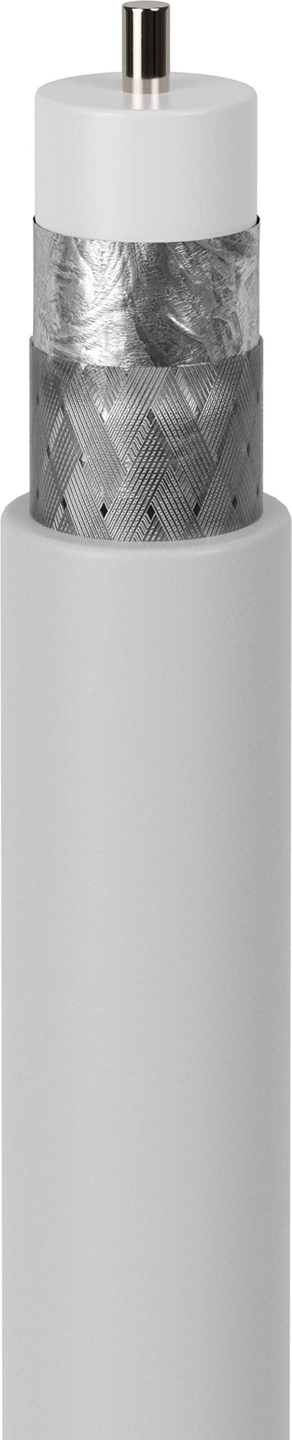 Goobay 49760 SAT Koaxialkabel 90 dB / Antennenkabel Meterware / 2-fach geschirmt / Satellitenkabel CCS / Weiß / 25m