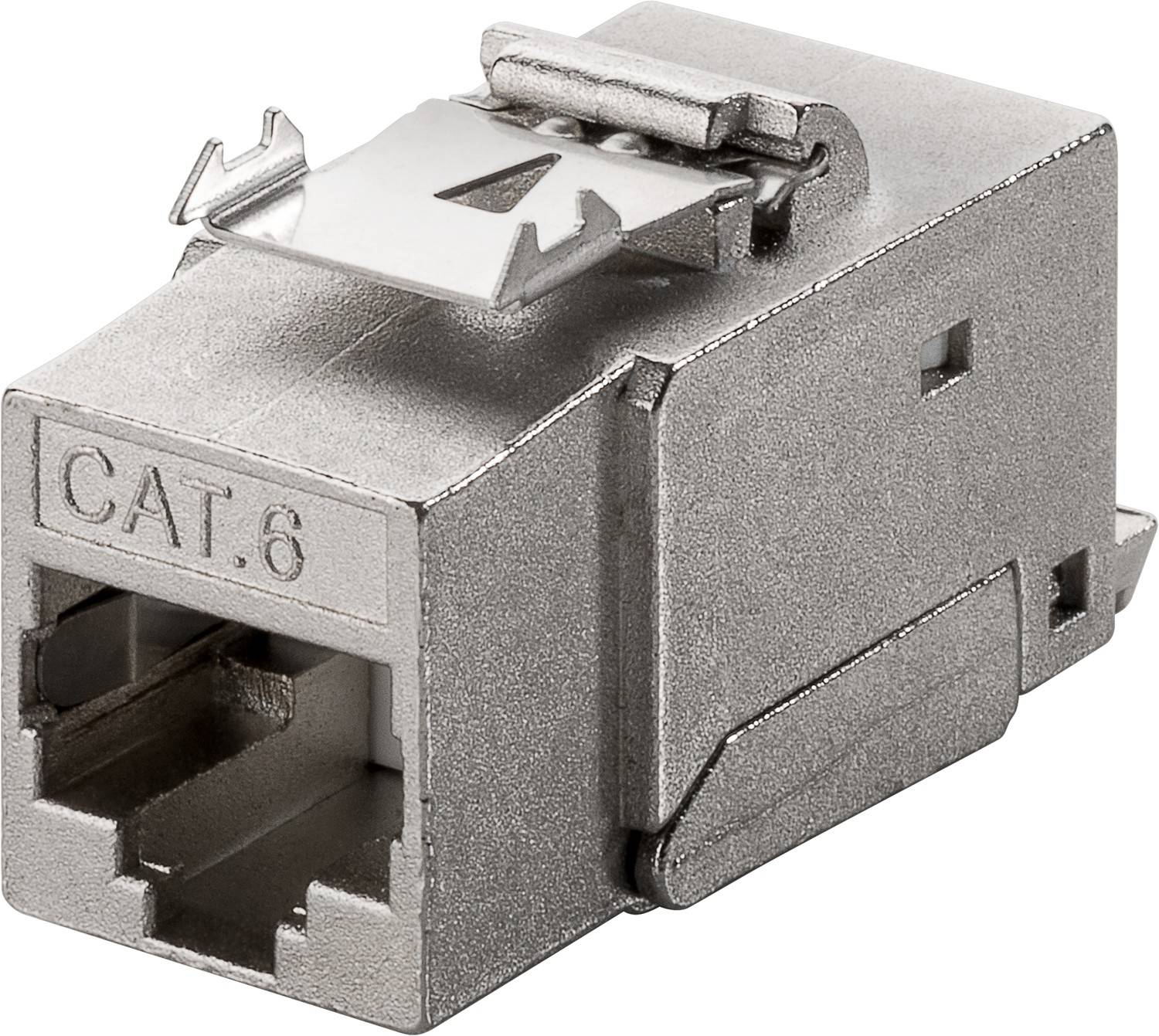 Goobay 90863 Keystone Modul RJ45 Buchse / CAT 6 Netzwerkstecker 250MHz / STP Ethernet Buchse 8P8C / LSA Montage / Metall-0