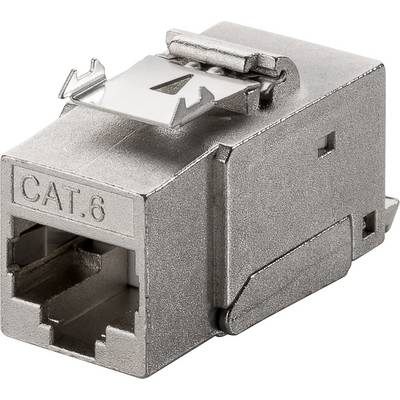 Goobay 90863 Keystone Modul RJ45 Buchse / CAT 6 Netzwerkstecker 250MHz / STP Ethernet Buchse 8P8C / LSA Montage / Metall-0