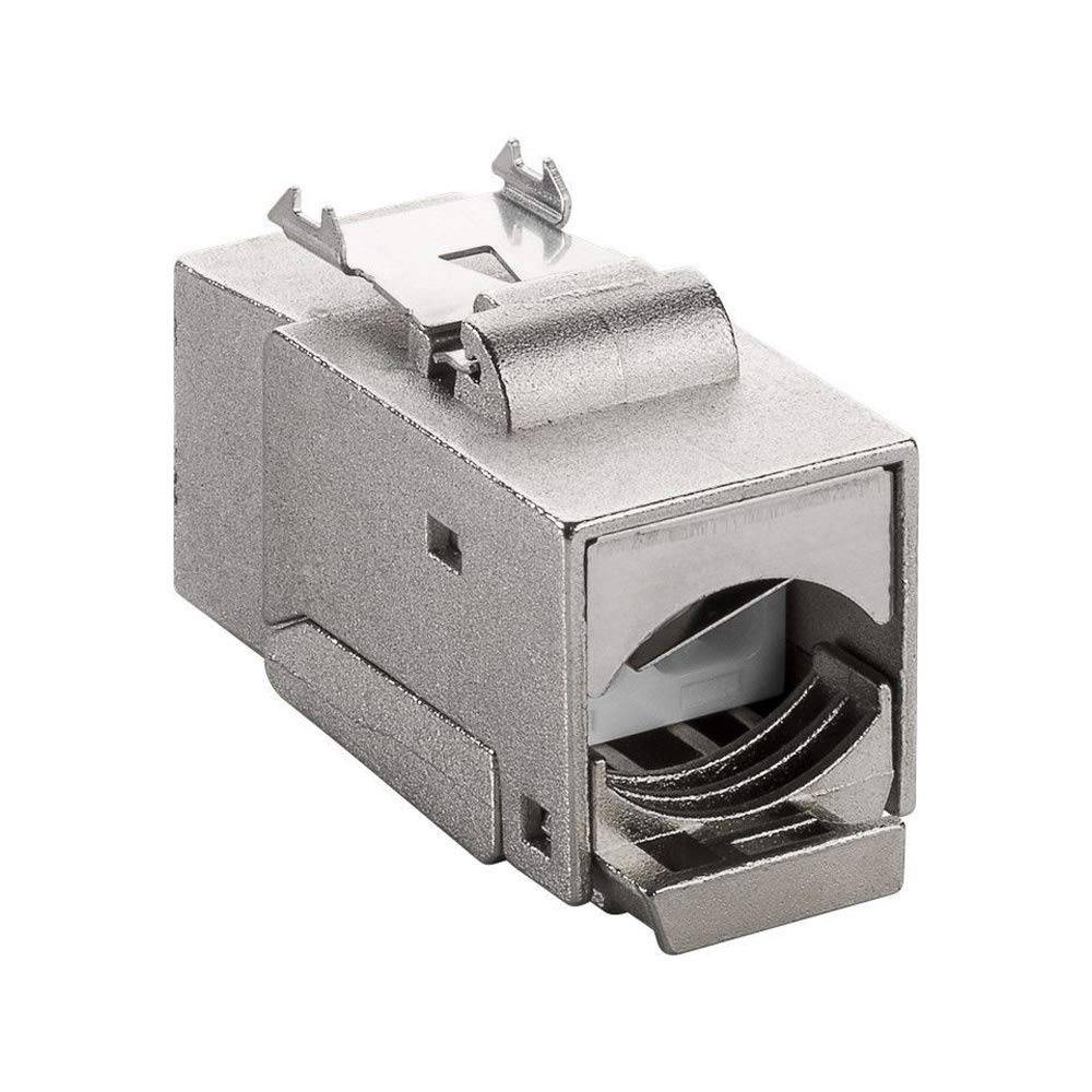 Goobay 90863 Keystone Modul RJ45 Buchse / CAT 6 Netzwerkstecker 250MHz / STP Ethernet Buchse 8P8C / LSA Montage / Metall-2