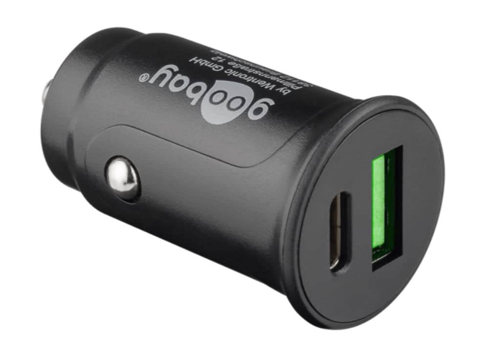 Goobay 59521 Dual USB Schnellladegerät PD Zigarettenanzünder / 27W Auto Ladegerät USB-A & USB-C Ladestecker / Schwarz-3