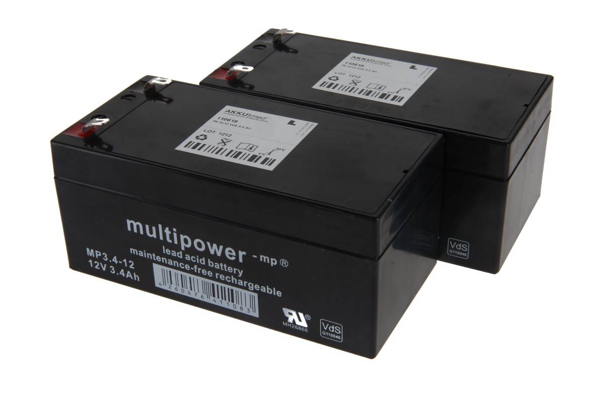 AKKUmed Blei Akku passend für Strässle Elektroden Sauganlage DT100 - 12 V 3400 mAh 134x69x60 mm (4,8mm Faston)-0