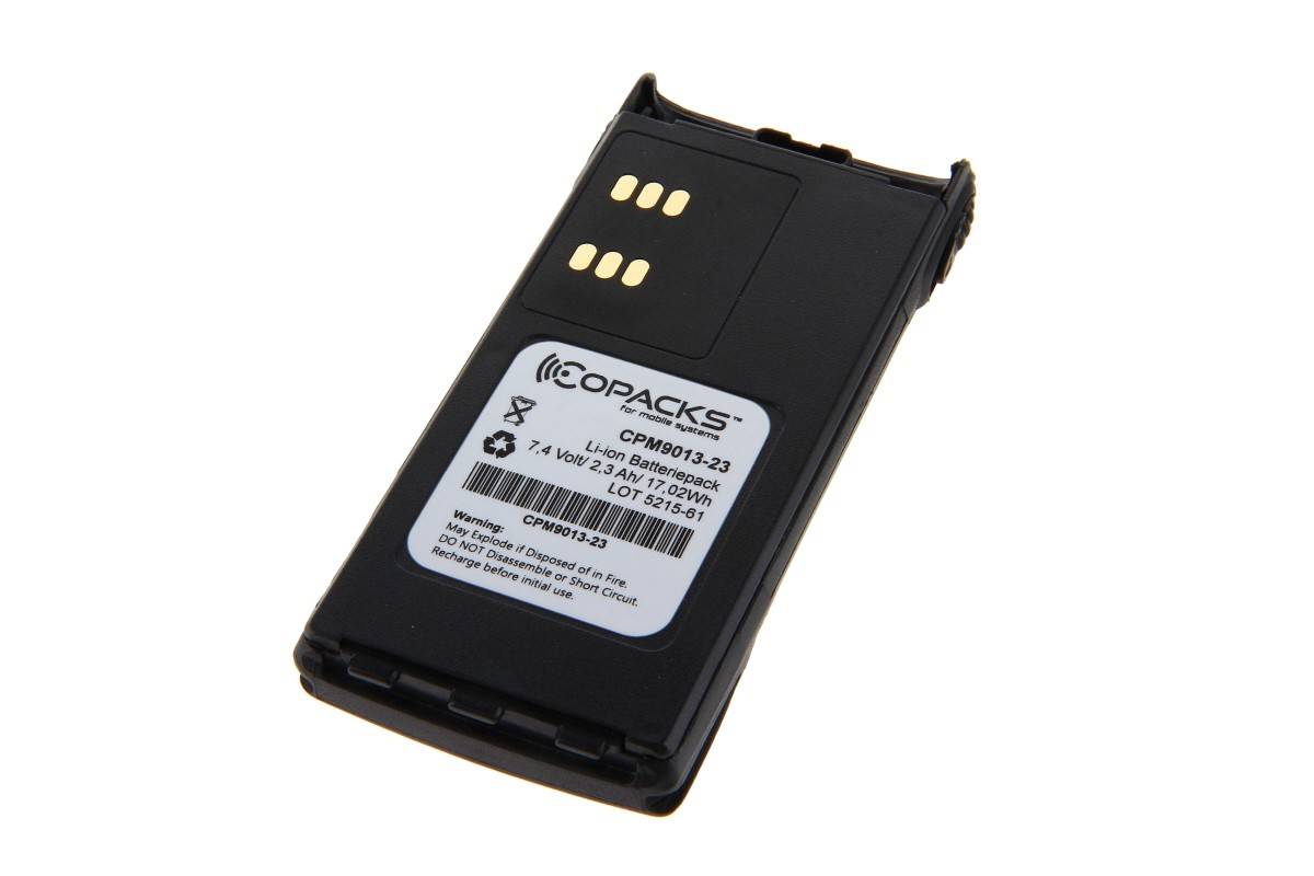 CoPacks Li-Ion Akku passend für Motorola GP320 GP360 GP380 Typ PMNN4158AR - 7,4 V 2300 mAh 124x57x18 mm-0