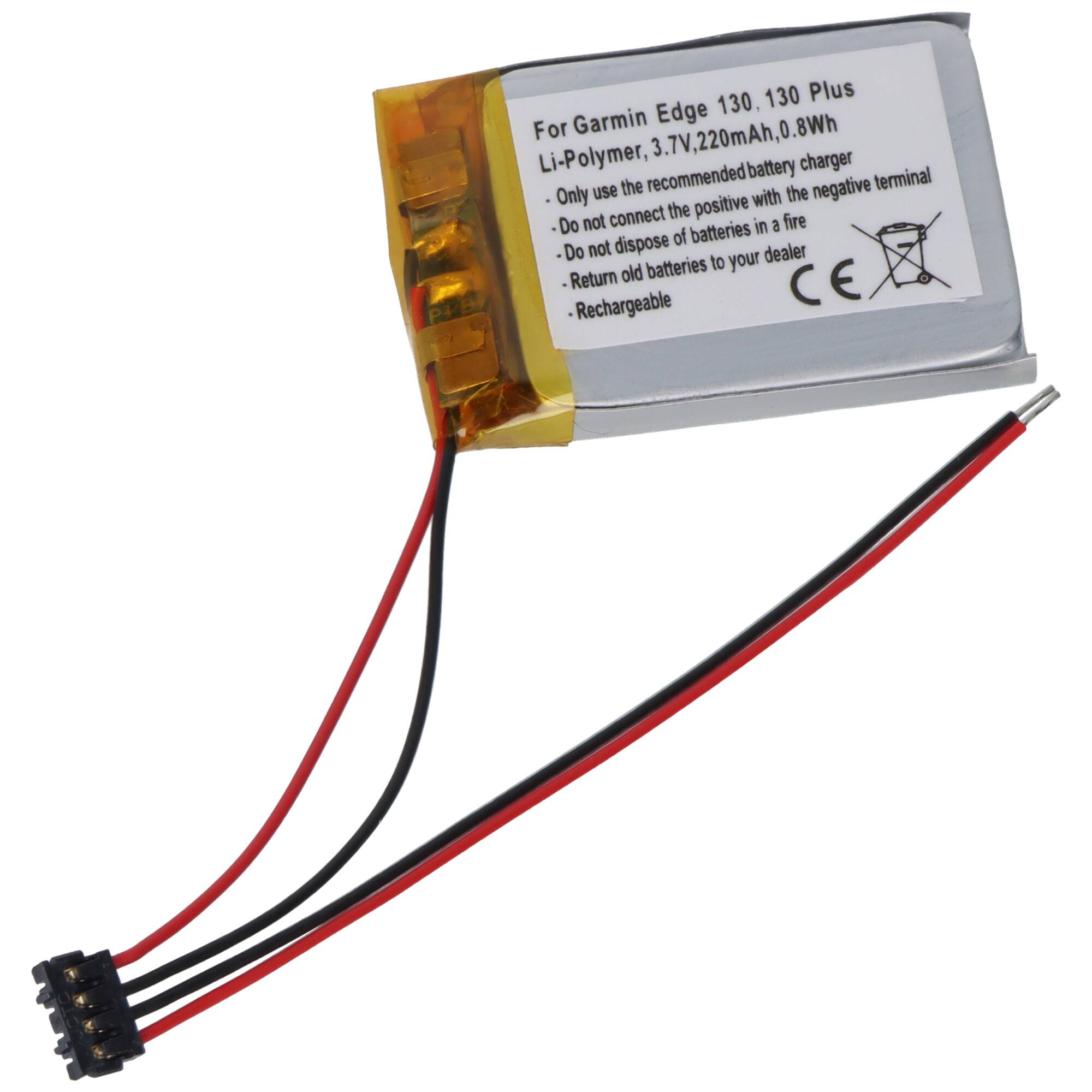Akku passend für Garmin Edge 130, 130 Plus, Li-Polymer, 3,7V, 220mAh, 0,8Wh-0