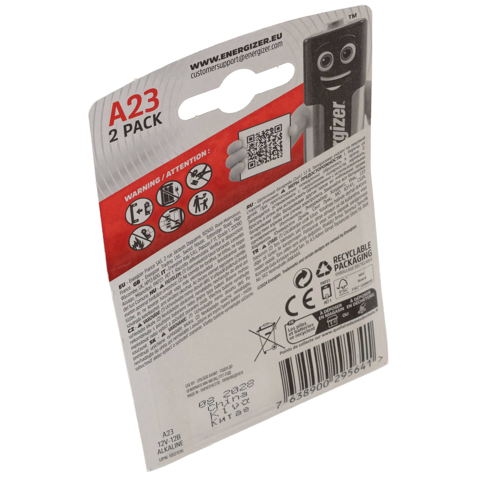 Energizer Batterie Alkaline, A23, MN21, V23GA, 12V Electronics, Retail Blister (2-Pack)-4